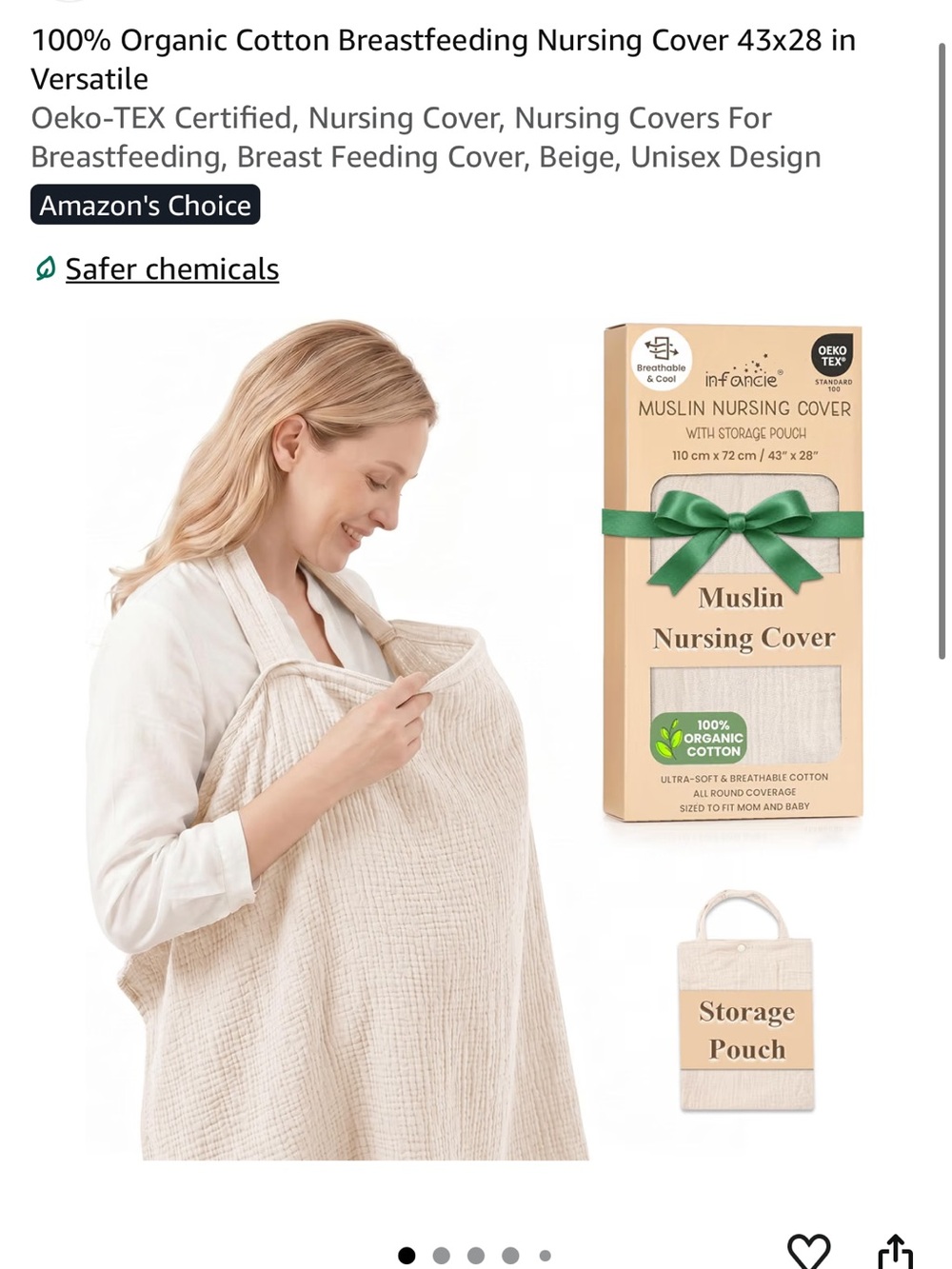 Organic cotton muslin nursing cover